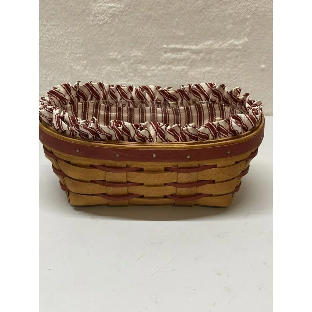 Longaberger 1995 Sweetheart Series Be Mine Oval Basket With Liner And Protector